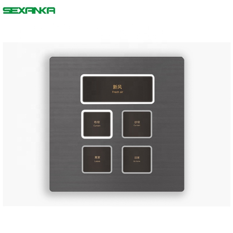 SEXANKA KNX EIB Smart Home Automation System 6 Gang Hotel Push Button Panel Smart Wall Switches