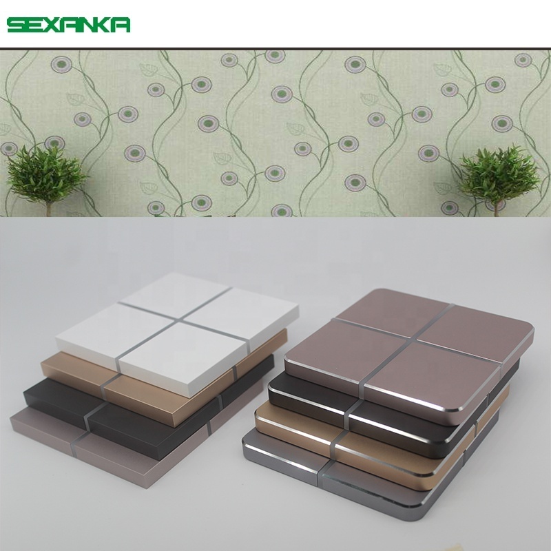 SEXANKA KNX EIB Smart Home Automation System 4 Gang Aluminium Metal Panel Touch Smart Wall Light Switches