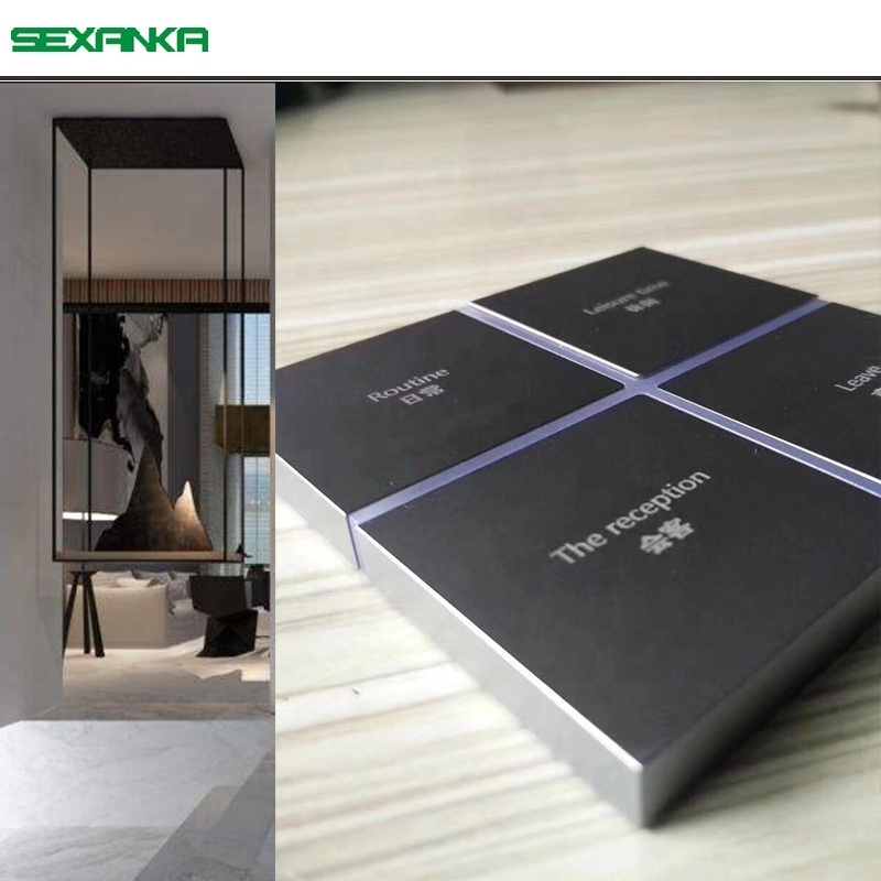 SEXANKA KNX EIB Factory Smart Home Building Automatic System 4 Gang Aluminium Metal Dimmer Switch Touch Smart Wall Switches