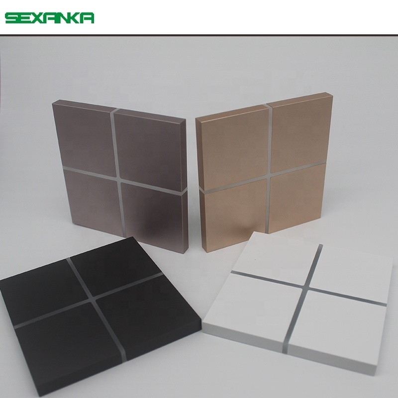 SEXANKA KNX EIB Smart Home Automation System 4 Gang Aluminium Metal Panel Touch Smart Wall Light Switches