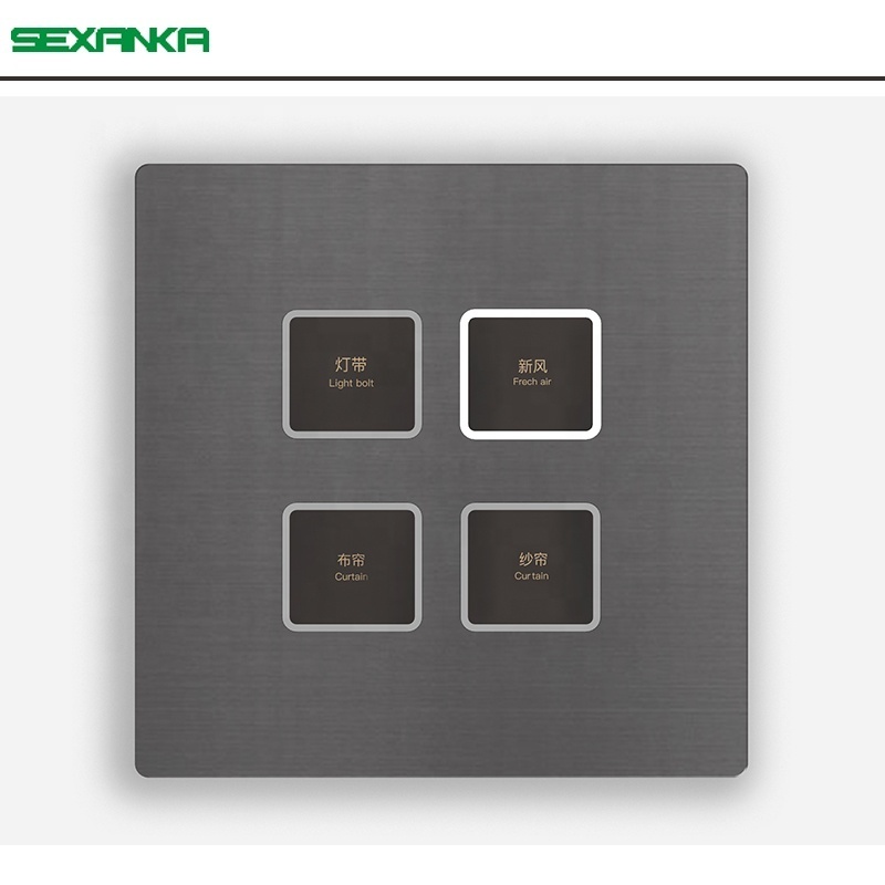 SEXANKA KNX EIB Smart Home Automation System 6 Gang Hotel Push Button Panel Smart Wall Switches