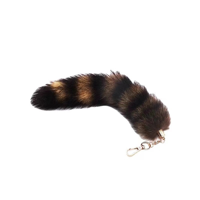 Hot sale cheap raccoon tail key chain pendant car key chain pendant gift promotion