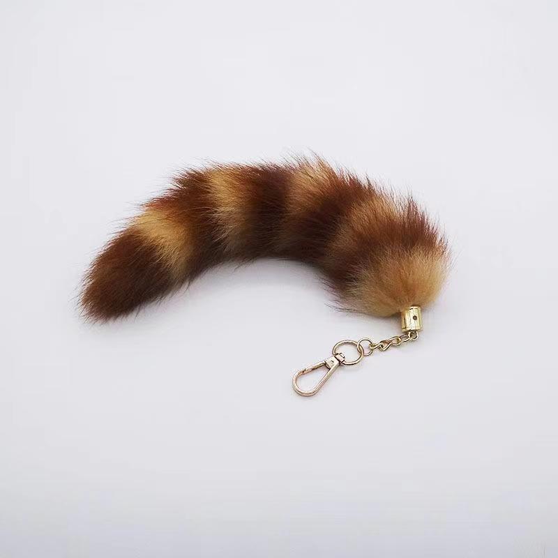 Hot sale cheap raccoon tail key chain pendant car key chain pendant gift promotion