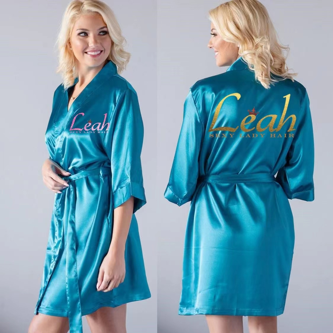 Wholesale Custom Logo Silk Sleepwear Night Gown Kimono Robe Soft Mommy And Me Satin Robes