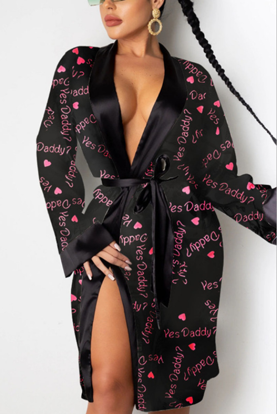 Wholesale High Quality Custom Pyjamas Ladies Satin Silk Sleepwear Pajamas Women Designer Robe With Logo