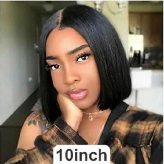 Lace Front Wig Remy Virgin10-14inch Human wig Straight Body Weave Human Hair Wigs for Black Women Swiss