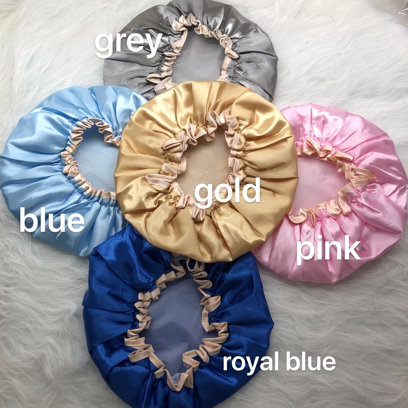 Wholesale double layer bonnets custom logo shower caps for women waterproof high quality hair bonnets