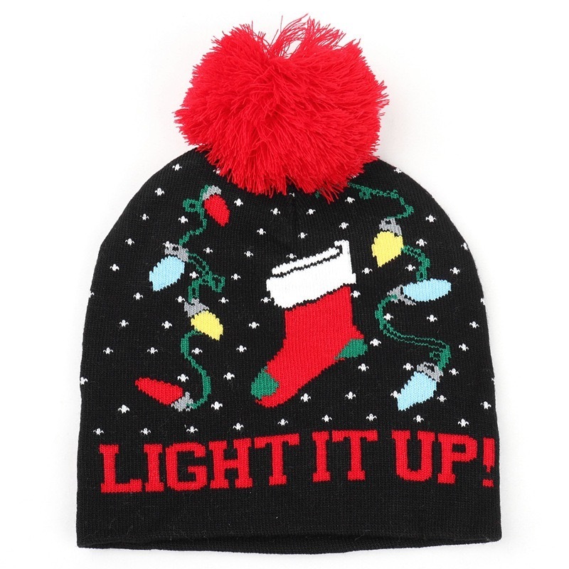 Fashionable Winter Hat Custom Embroidery Logo For Christmas Beanies