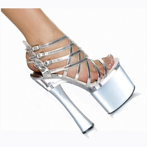 7Inch New style Exotic Dancer pole dance thick heel 18 cm platform high heels women summer large high-heeled sandals Club shoes