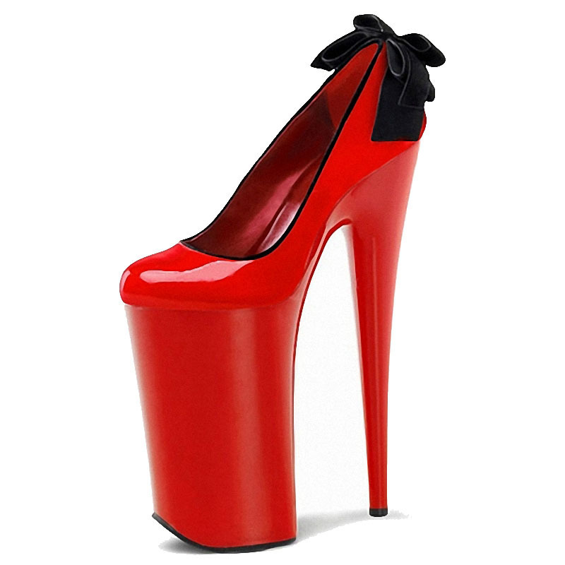 Red banquet thin heel queen super high heel 20 cm sexy 8 inch high heels women's large shallow mouth single shoes