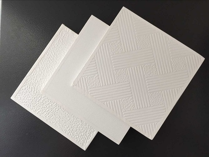 Waterproof PVC Gypsum Manufacturers PVC Ceiling Tiles Interior Design Vinyl Faced PVC Gypsum Ceiling Board