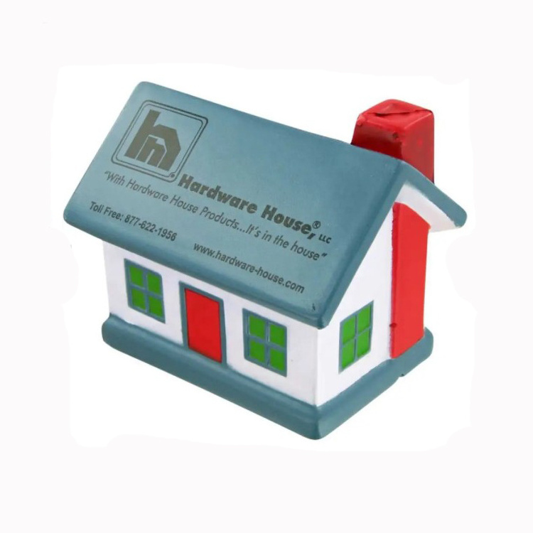 Custom logo cottage stress reliever PU anti stress house stress ball