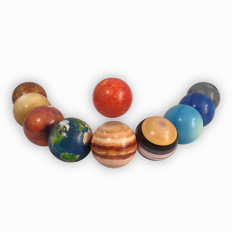 6.3 Color Printing Planet Stress Balls Eight Planets Moon Star Ball Early Education Foaming Children's Toy Bouncy Ball