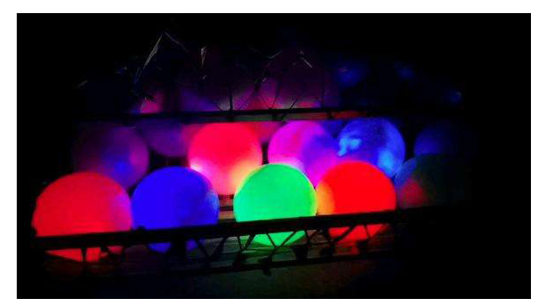 Hot Sell 2023 Rainbow Cloudy Colorful PVC Inflatable Beach Ball Glowing 15 Inch/36cm Bouncing Beach Ball