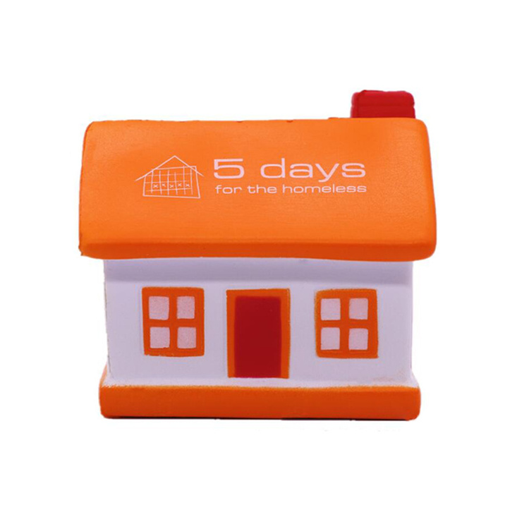 Custom logo cottage stress reliever PU anti stress house stress ball