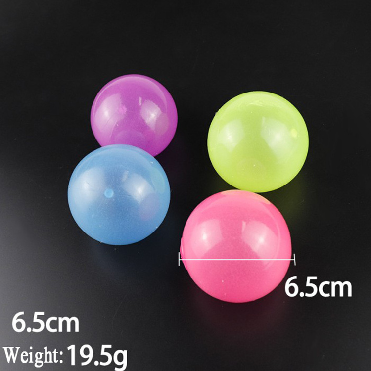 Bulk Luminescent Stress Relief Ball Sticky to The Wall Slowly Fall Off Glow in dark Stress Relief Toys for Kids