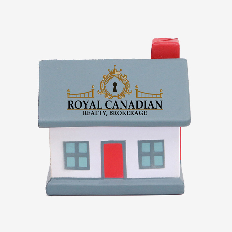 Custom logo cottage stress reliever PU anti stress house stress ball