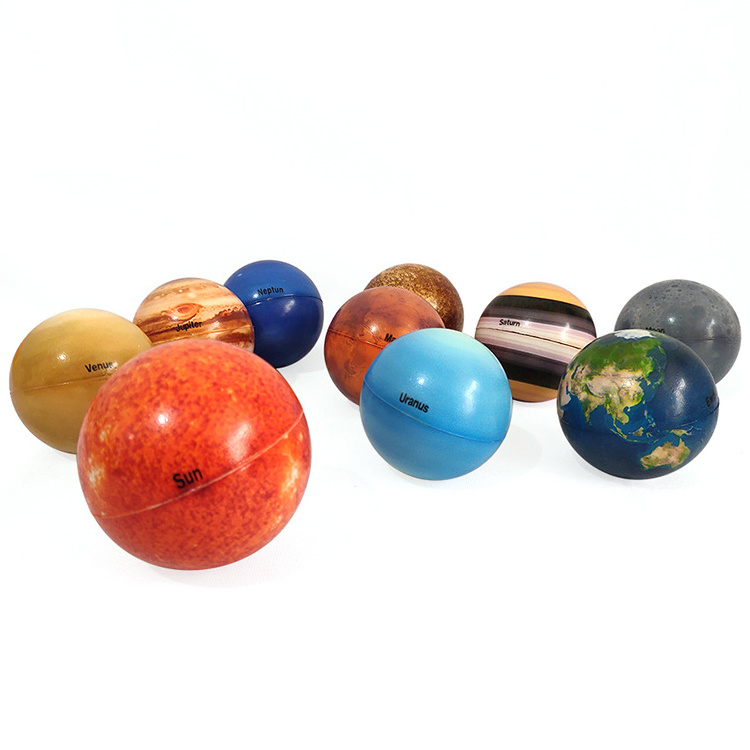 6.3 Color Printing Planet Stress Balls Eight Planets Moon Star Ball Early Education Foaming Children's Toy Bouncy Ball