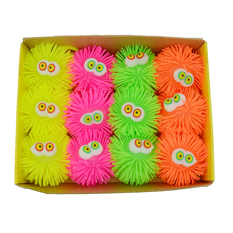 The New led light soft squishy puffer ball with eyes inflatable puffer ball