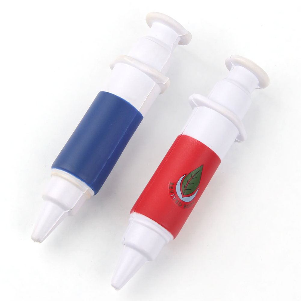 PU Wholesale Personalized Custom Logo Syringe Pu Foam Anti Stress Ball Reliever Relief Toy