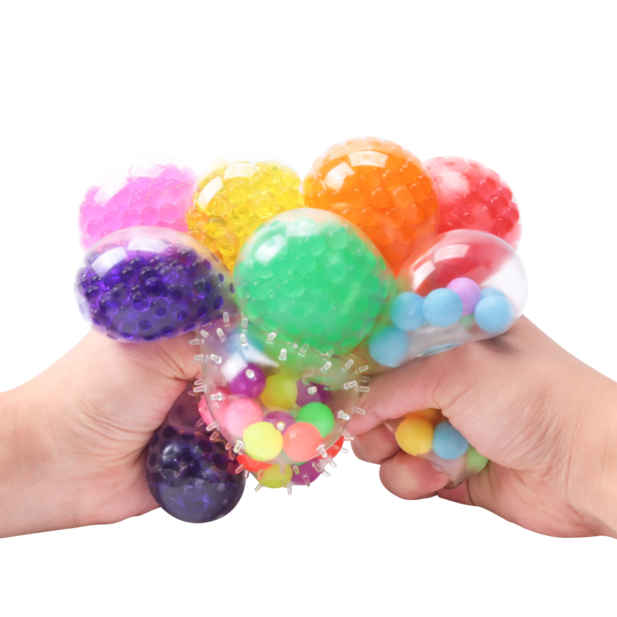 TPR Stretchy Sensory Toys Squeeze Toys Fidget Toys DNA Squishy Stress Relief Balls With Waterbeads