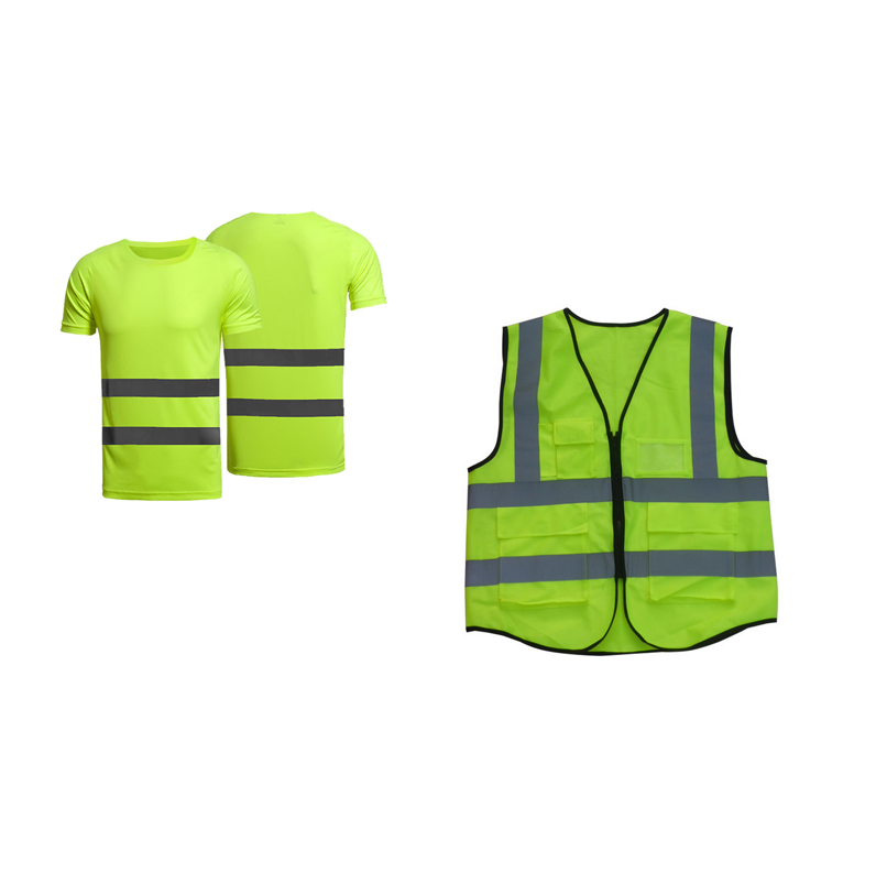 hi vis outdoor construction fluorescent illuminated reflect reflective belt safety tape t-shirt vest for woman sport running