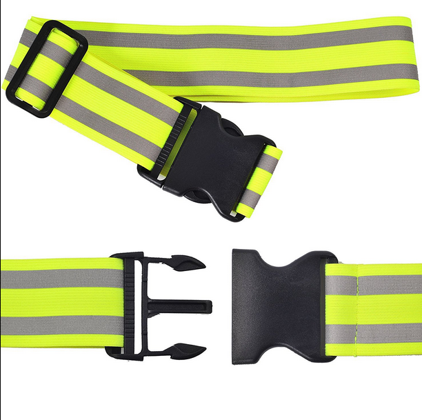 hot sell custom logo and size reflective safety cross waist band elastic adjustable marathon race running waistband belt gear