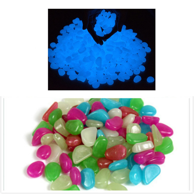 custom pack natural pink white high bright glow in the dark garden pebble artificial rock luminous stone for landscape decorate