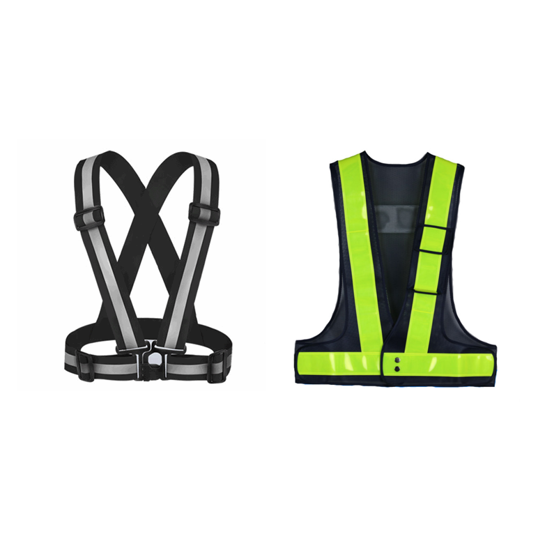 custom best selling high light visibility purple dark green reflective road walking warning belt safety vest kits for runners