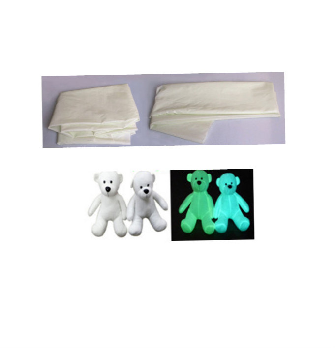 Dongguan manufacturer night bright glow in the dark luminous textile spandex cotton plush fabric for glowing toys stage clothes