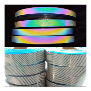 silver grey bright PET safety reflective material reflex tape / heat transfer reflector tape for backpack