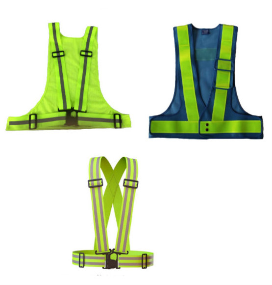 high visibility custom hi vis running warning polyester hi-viz black mesh vest reflective safety security elastic belt with logo