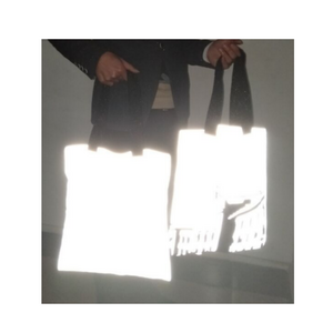 reusable environmental protection recycled high visibility hi vis light reflective non woven polyester tote  bag for shopping