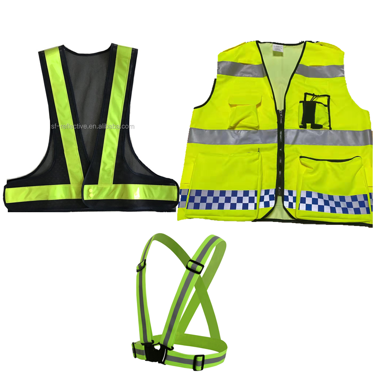 custom hi vis class 2 dri-fit new road safety product high visible black reflective mesh safety vest belts jacket with pockets