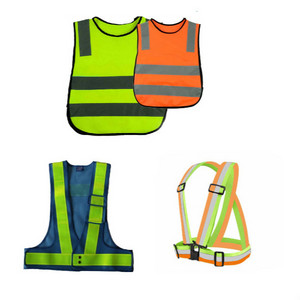 high visible light up running workwear reflective safety strips chaleco polyester bike reflector clothing vest belt for walking