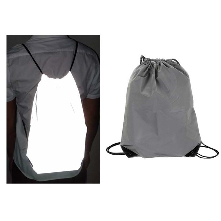 reusable environmental protection recycled high visibility hi vis light reflective non woven polyester tote  bag for shopping