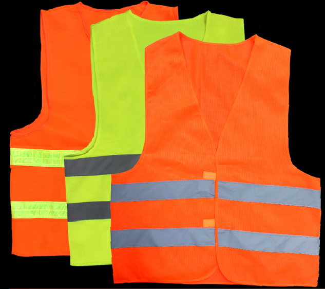 China factory wholesale hi vis en471 class 2 fluorescent yellow orange reflective mesh vest for outside night running safety