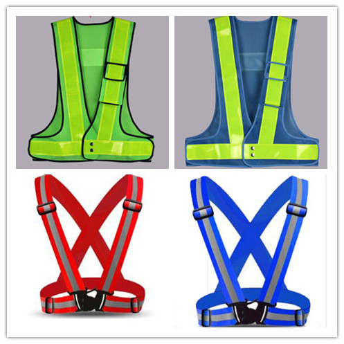 hi viz high light bright blue reflective fluorescent safety vest luminous reflect climbing belt harness gear t shirt for kids