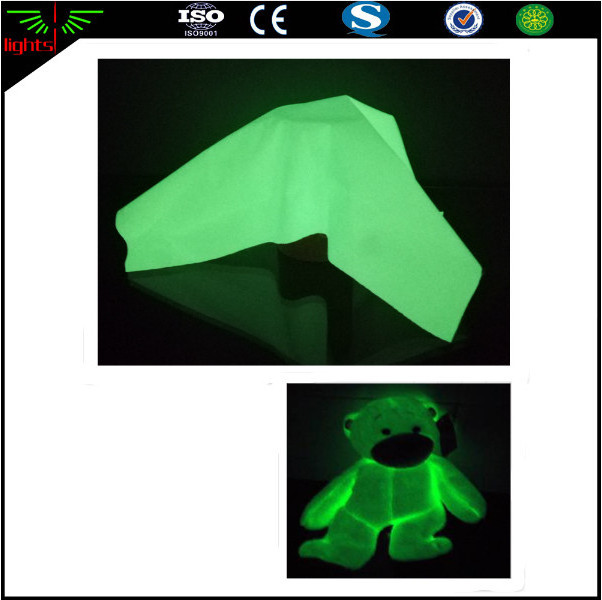 Dongguan manufacturer night bright glow in the dark luminous textile spandex cotton plush fabric for glowing toys stage clothes