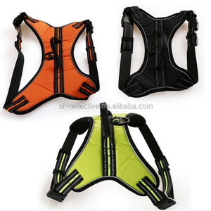 orange color reflective outdoor adventure soft padded mesh pet dog hunting harness safety pet straps vest clothes