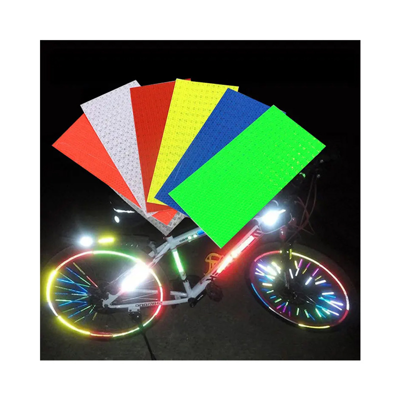 DIY high visible motorcycle bicycle bike body wheel hub rim reflective decorative decals stripe tape reflector adhesive sticker