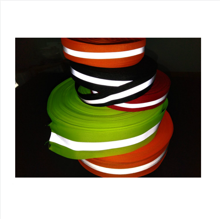 100% polyester nylon high visible reflective thick strong webbing band ribbon reflector tape for traffic worker school uniform