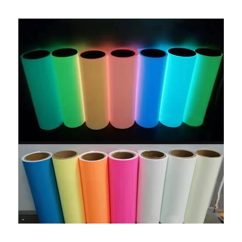 high quality PET photoluminescent sheet vinyl film wall paper acrylic glow in the dark luminous self adhesive roll sticker