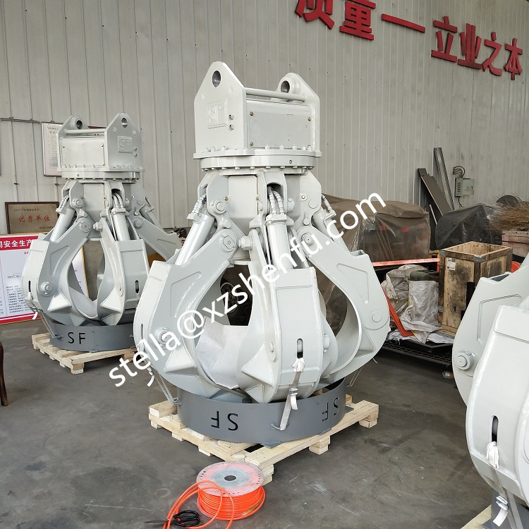 Excavator Scrap Grab Hydraulic Orange Peel Grapple Excavator Grab Bucket for Scrap Metal Grapple