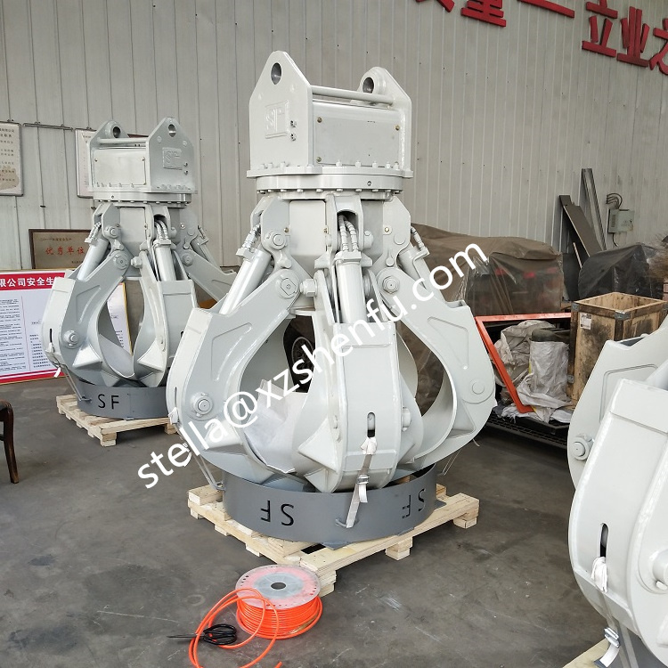 Excavator Scrap Grab Hydraulic Orange Peel Grapple Excavator Grab Bucket for Scrap Metal Grapple