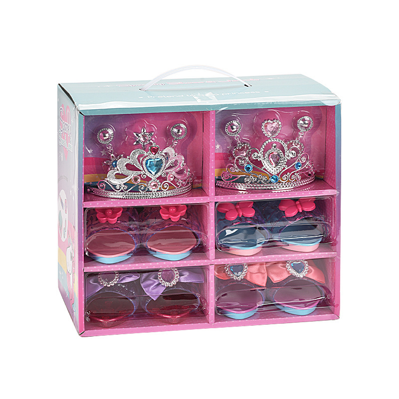 2022 Gorgeous Princess Dress Up Play Shoes Fashion Beauty Gift Set With Tiara And Bracelets For Little Girls Princess Shoes Toys