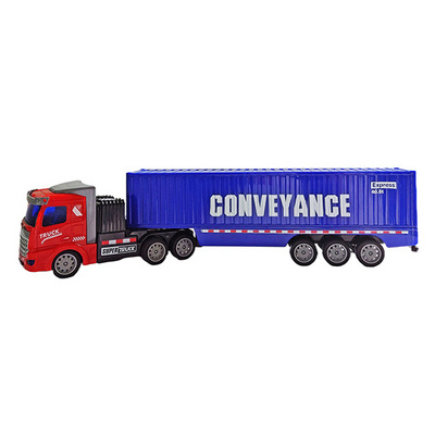 Wholesale four-way remote control trailer 14-inch plastic truck with battery, 4CH remote control container truck rc toys