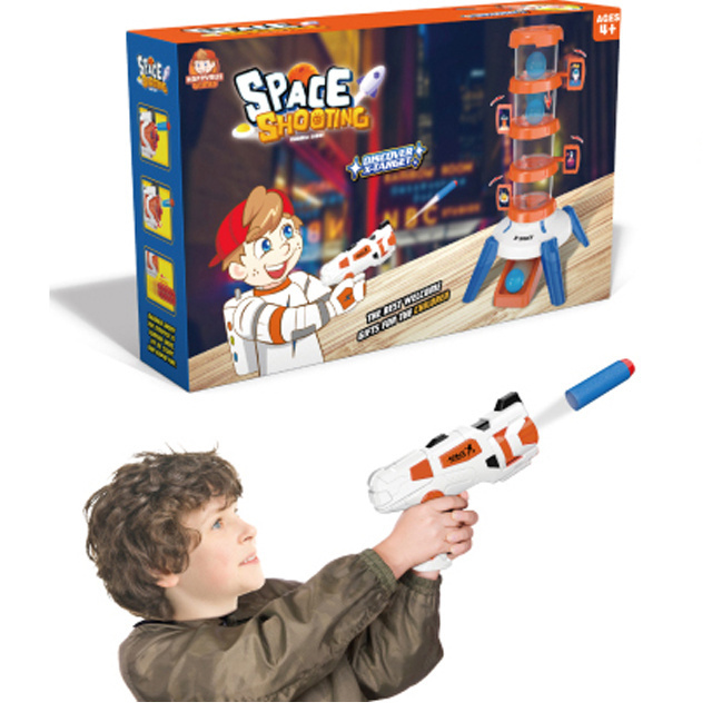 Eco Toy flashing music laser tag gun, Most Popular shooting laser electric Soft Bullet gun with target shooting target game