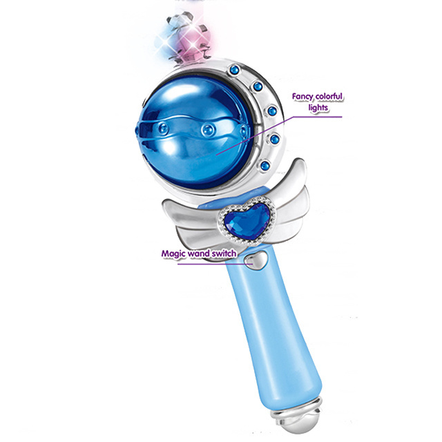 Blue princess Magic wand MINI Wholesale flash novelty toy Princess Love Crown magic wand glowing magic LED light stick