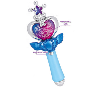 Blue princess Magic wand MINI Wholesale flash novelty toy Princess Love Crown magic wand glowing magic LED light stick